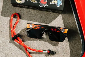 LAZER FACE SUNGLASSES KIDS: Little Trouble X Heat Wave Flames