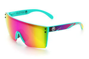 LAZER FACE SUNGLASSES: Aqua Splash Teal Frame Custom x Savage Spectrum