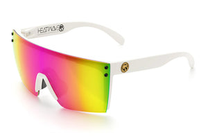 LAZER FACE SUNGLASSES: White Frame Savage Spectrum