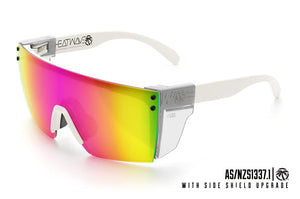 LAZER FACE SUNGLASSES: White Frame Savage Spectrum