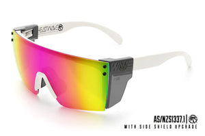 LAZER FACE SUNGLASSES: White Frame Savage Spectrum