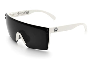 LAZER FACE SUNGLASSES: White Frame Black