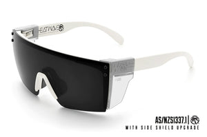 LAZER FACE SUNGLASSES: White Frame Black