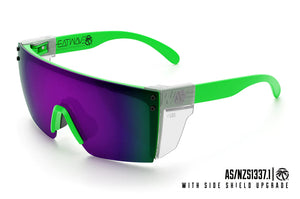 LAZER FACE SUNGLASSES: Neon Green Frame x Ultra Violet