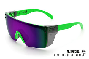 LAZER FACE SUNGLASSES: Neon Green Frame x Ultra Violet