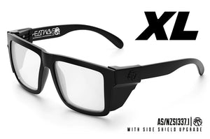 XL VISE SUNGLASSES:  Black x Clear Lens