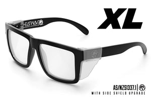 XL VISE SUNGLASSES:  Black x Clear Lens