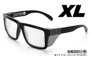 XL VISE SUNGLASSES:  Black x Clear Lens