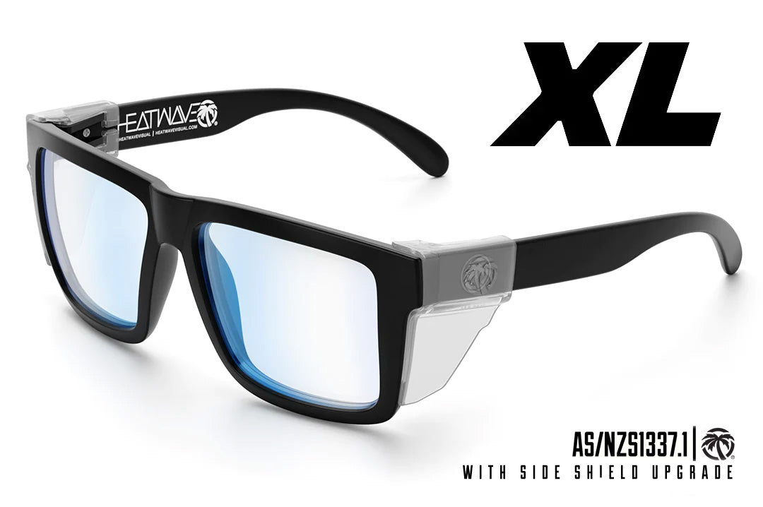 XL VISE SUNGLASSES: Black x Bluelight Blockers - Heat Wave Visual Australia