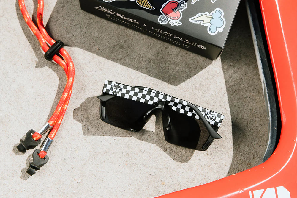 LAZER FACE SUNGLASSES KIDS: Little Trouble X Heat Wave Checkered Flag