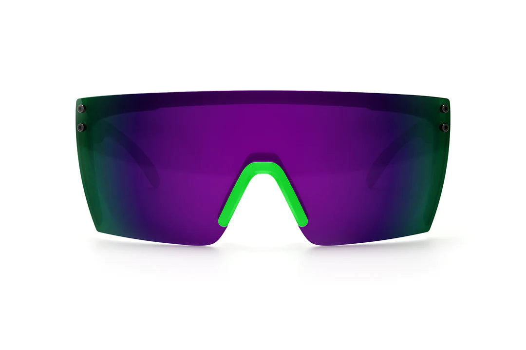 LAZER FACE SUNGLASSES: Neon Green Frame x Ultra Violet