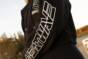 HWV LADIES CROP HOODY: Icon Outline