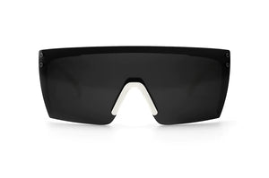 LAZER FACE SUNGLASSES: White Frame Black