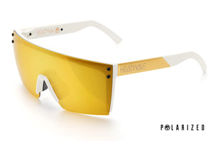 LAZER FACE SUNGLASSES: White Gold Customs