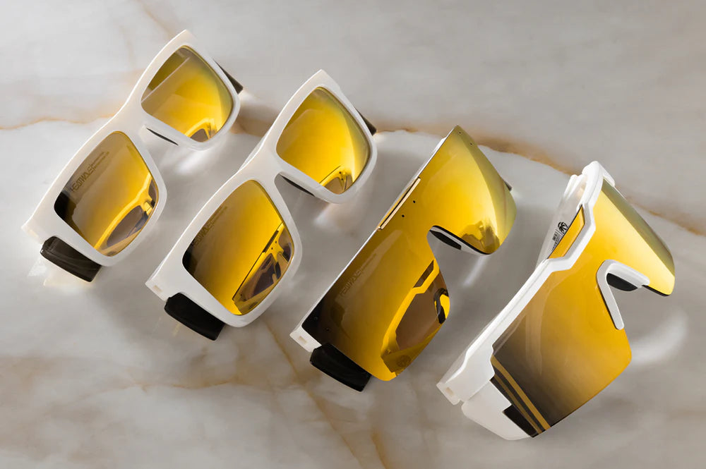 PERFORMANCE QUATRO SUNGLASSES: Gloss White Gold Lens