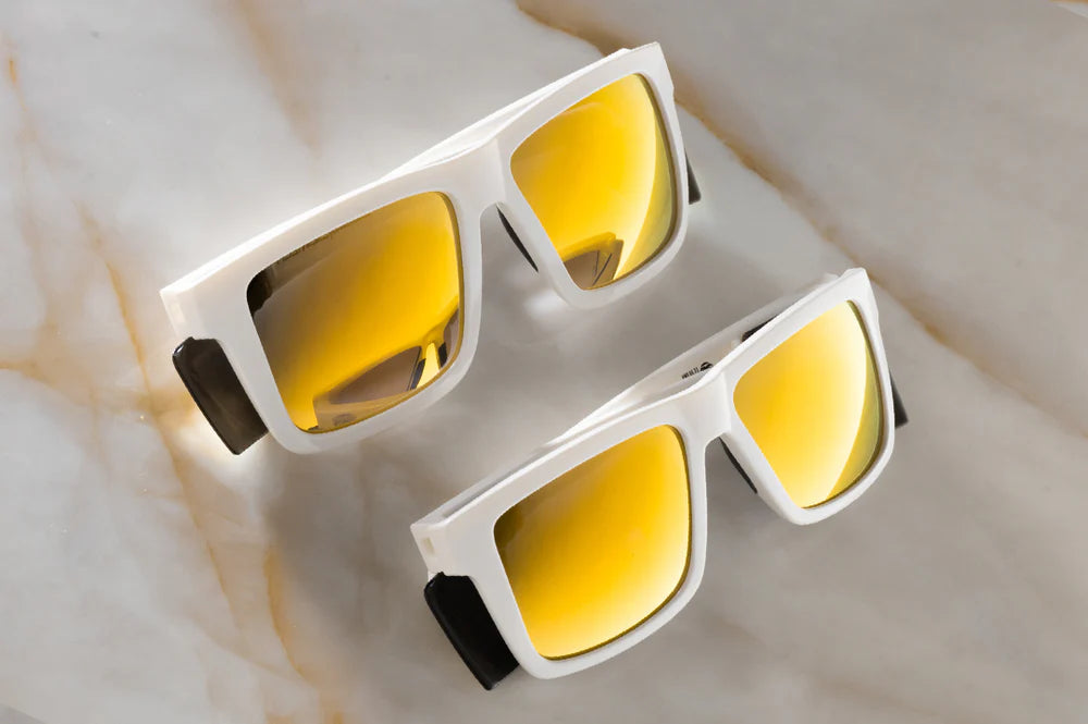 PERFORMANCE VISE SUNGLASSES: Gloss White Gold Lens