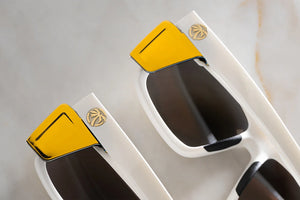 PERFORMANCE VISE SUNGLASSES: Gloss White Gold Lens