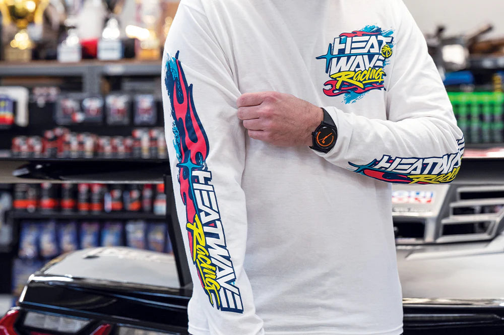 HWV UPF LONG SLEEVE: Y2K Racing White Long Sleeve T-Shirt