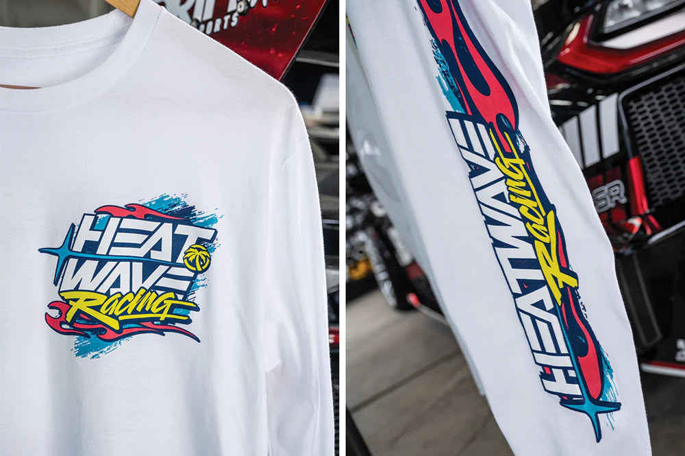 HWV UPF LONG SLEEVE: Y2K Racing White Long Sleeve T-Shirt