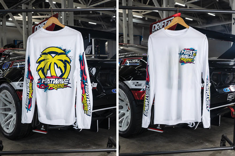 HWV UPF LONG SLEEVE: Y2K Racing White Long Sleeve T-Shirt