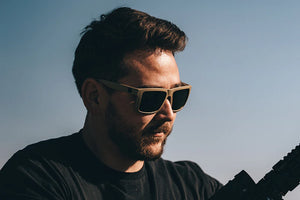XL VISE SUNGLASSES: Desert Tan - Ultra Black