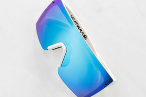 LAZER FACE SUNGLASSES: White Frame x Galaxy