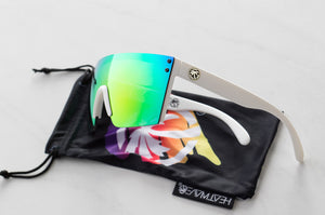 LAZER FACE SUNGLASSES: White Frame Savage Spectrum