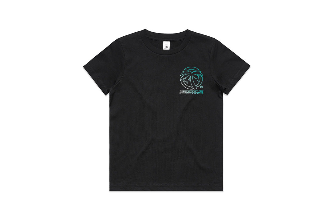 HWV KIDS BLACK TEE: Icon Outline