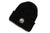SQUARE ICON PATCH KNIT BEANIE: Black