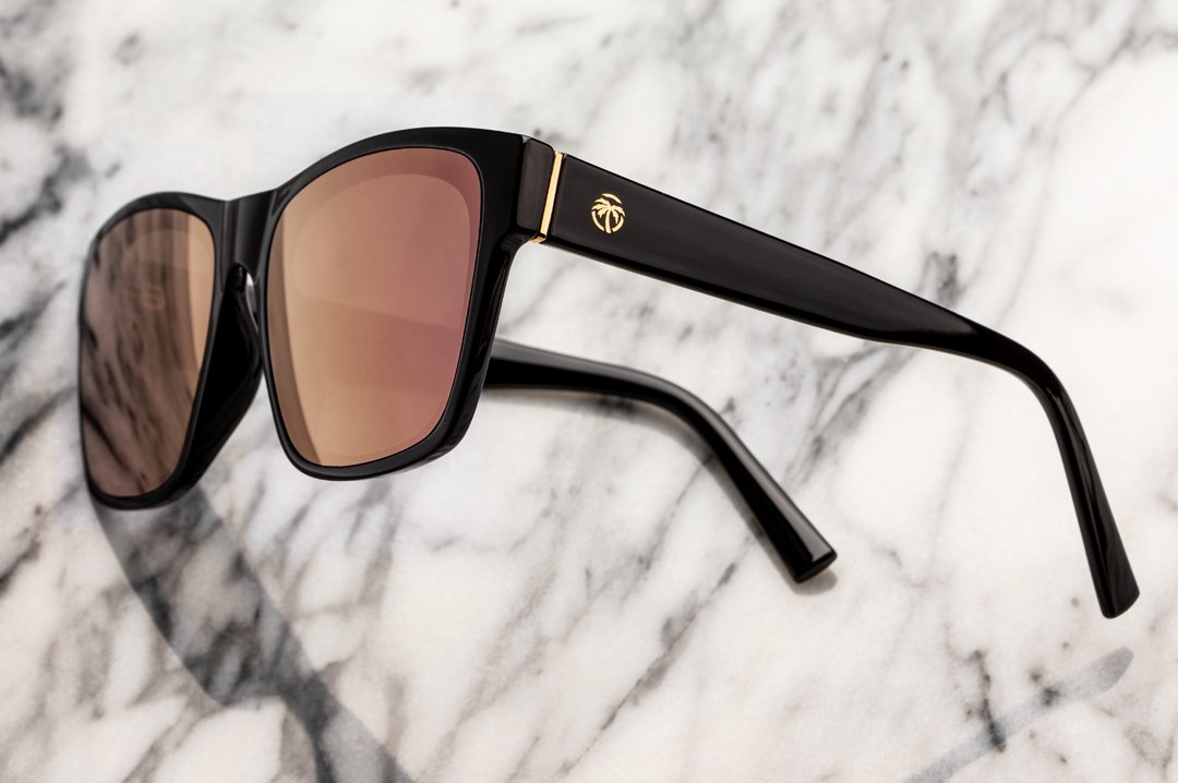 MARILYN SUNGLASSES Black Frame x Rose Gold Heat Wave Visual Australia
