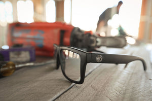 XL VISE SUNGLASSES: Black x Clear Lens - Heat Wave Visual Australia