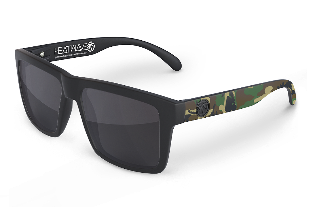 VISE SUNGLASSES: Woodland Camo x Black
