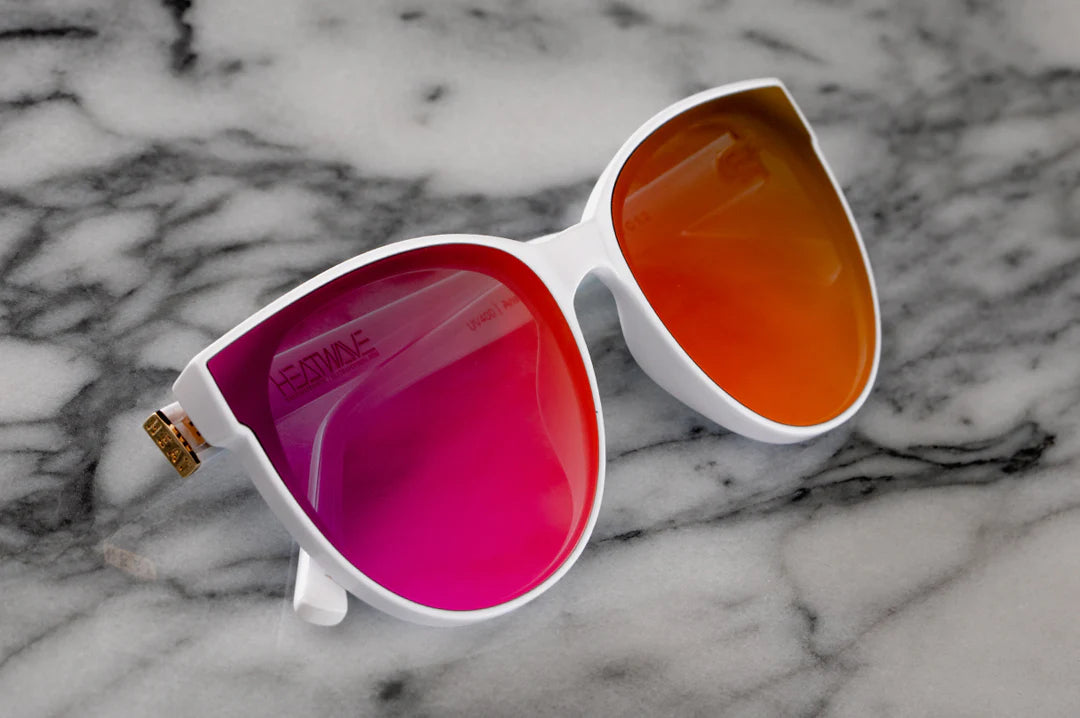Pink and white sales sunglasses