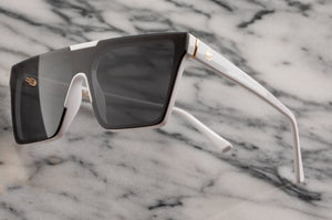 CLARITY SUNGLASSES: White Frame x Black