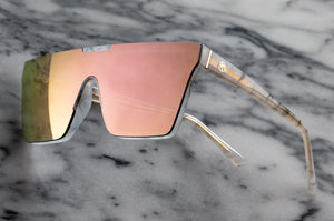 CLARITY SUNGLASSES: Marble Frame x Peach