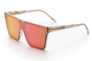 CLARITY SUNGLASSES: Marble Frame x Peach