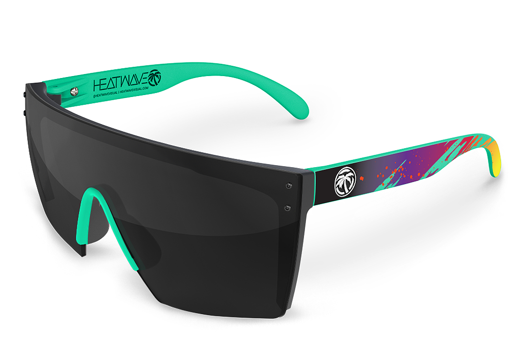 LAZER FACE SUNGLASSES: Aqua Splash x Black