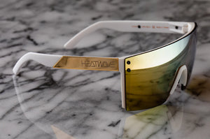 LAZER FACE SUNGLASSES: White Gold Customs